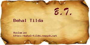 Behal Tilda névjegykártya