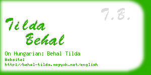 tilda behal business card